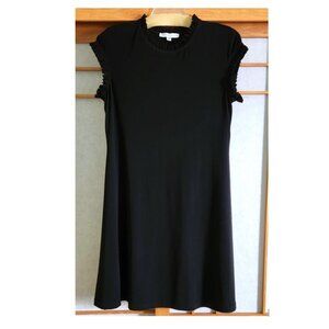Annalee + Hope Little Black Sleeveless Dress Ruffle Collar and Sleeves A-line M